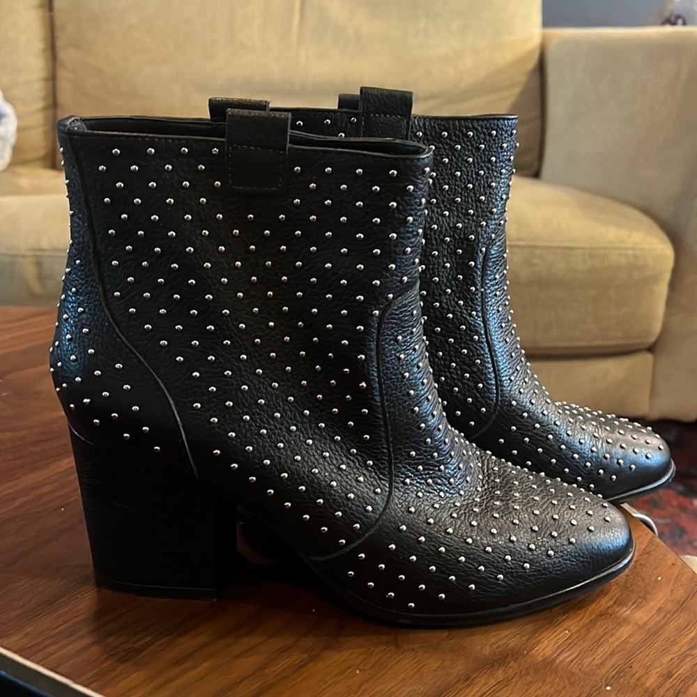 Leather Studded Black Boots